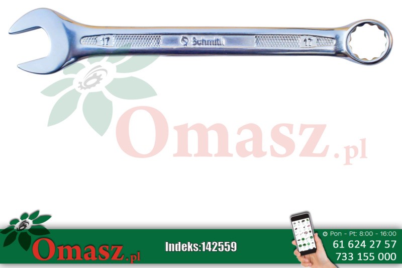 Klucz plasko-oczkowy 13mm z zntypoślizgową rękojeścią Schmith SKPO-AS-13