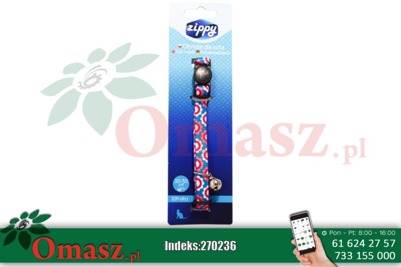 Obroża dla kota 20-30cm Zippy kwiaty ZZP-1811