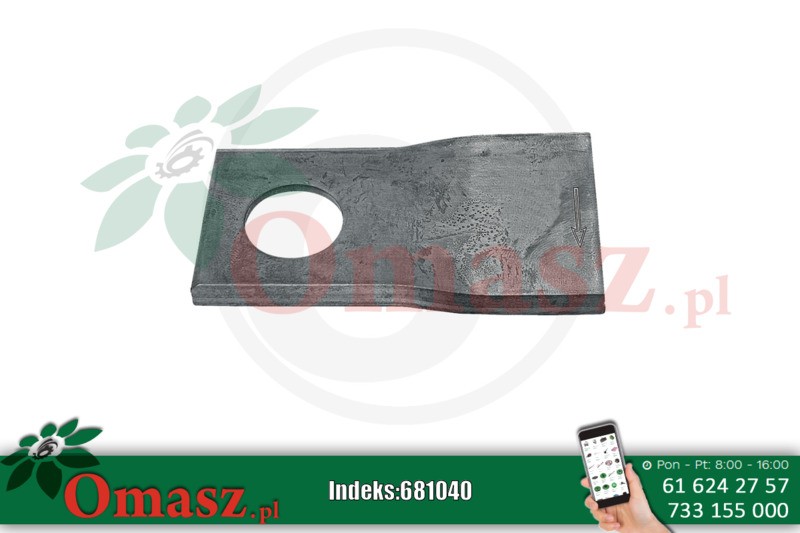 Nóż kosiarki rotacyjnej Marangon 100 x 48 lewy