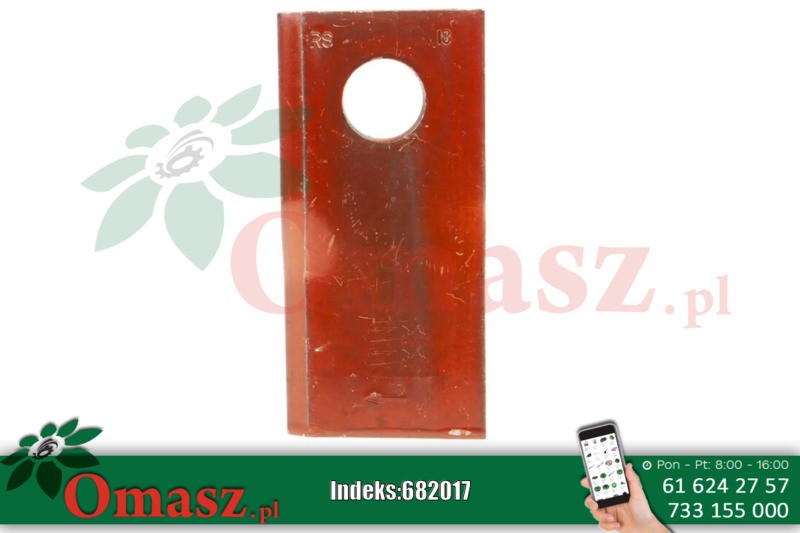 Nożyk kosiarki rotacyjnej prawy 100x47x4 mm otwór O 18.50 mm okrągły Lely 4122019960