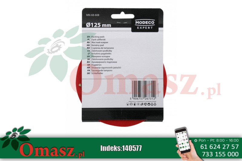 MN-68-608 Dysk szlifierski 125mm do szlifierki kątowej Modeco