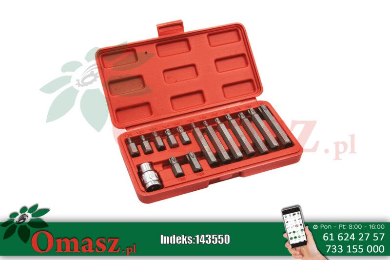 Zestaw 15 częściowy bitów torx Grosley GR51013