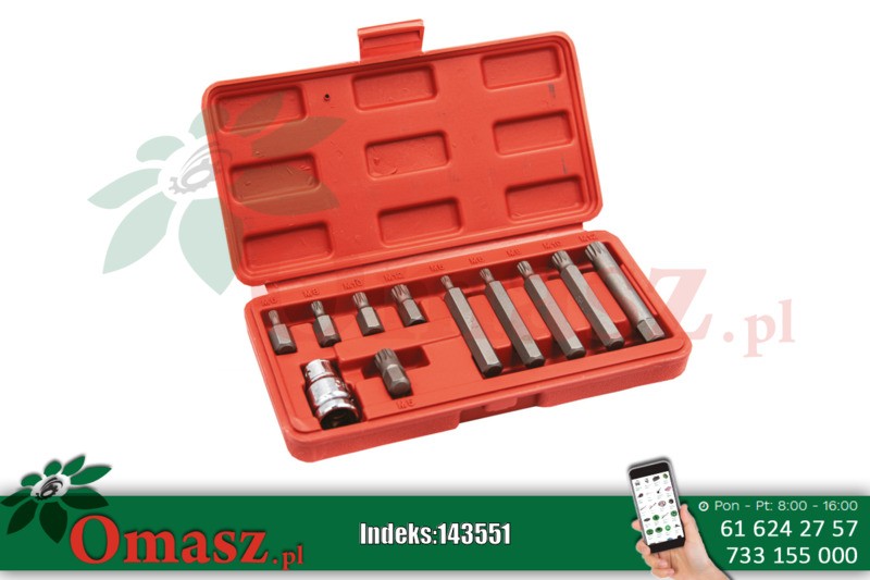 Zestaw 11 częściowy bitów spline Grosley GR51014