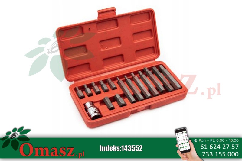 Zestaw bitów 15 sztuk Hex Grosley GR51015
