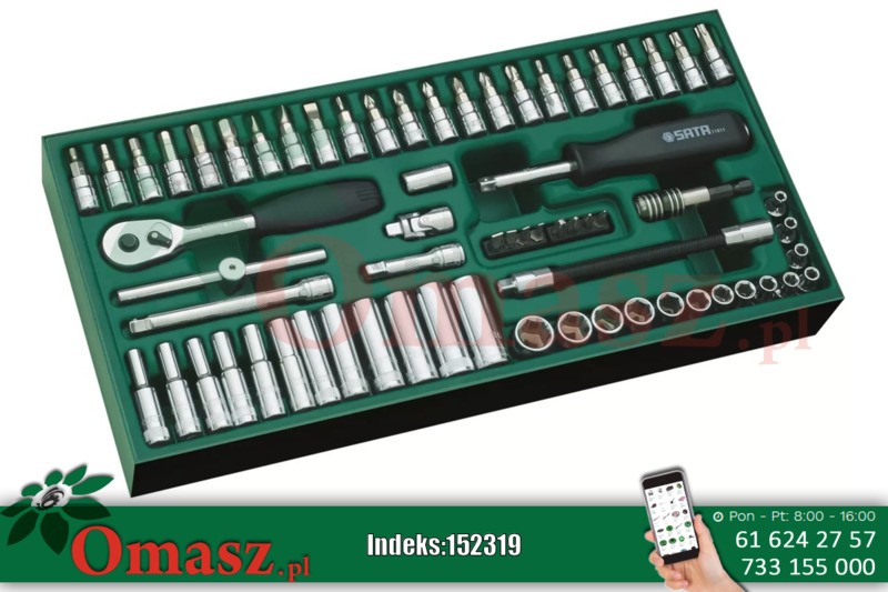 Klucze nasadowe 1/4' SATA zestaw 66 części wkładka do wózka 09901