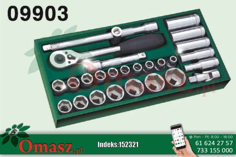 Klucze nasadowe 1/2 SATA zestaw 27 cz. wkładka do wózka GL09903