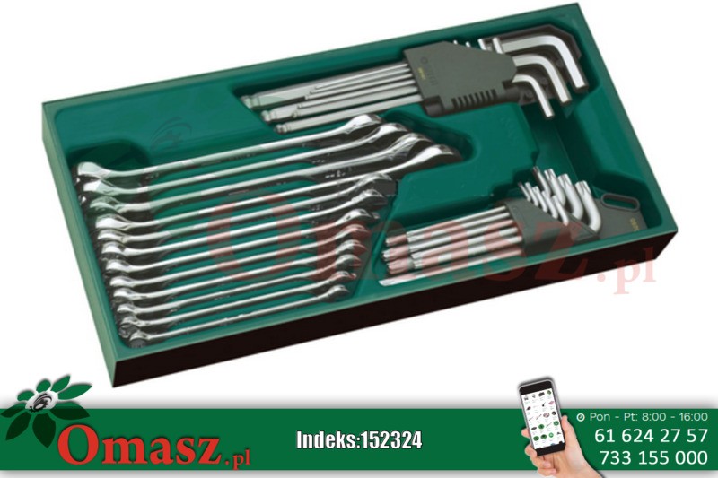 Klucze płasko - oczkowe, imbusowe i TORX SATA zestaw 30szt. wkładka do wózka 09906