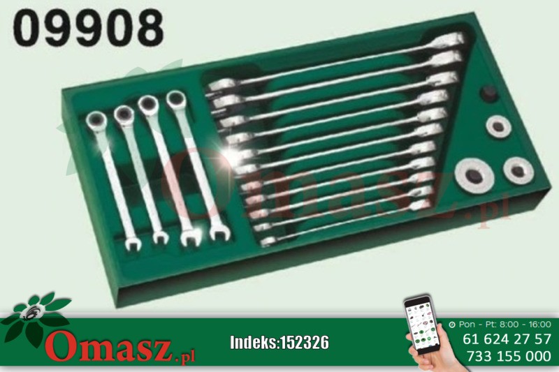 Klucze płasko-oczkowe z podwójną grzechotką SATA 09008