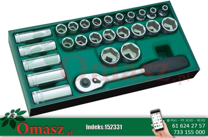 Klucze nasadowe 1/2' SATA zestaw 26 szt. wkładka do wózka 09915