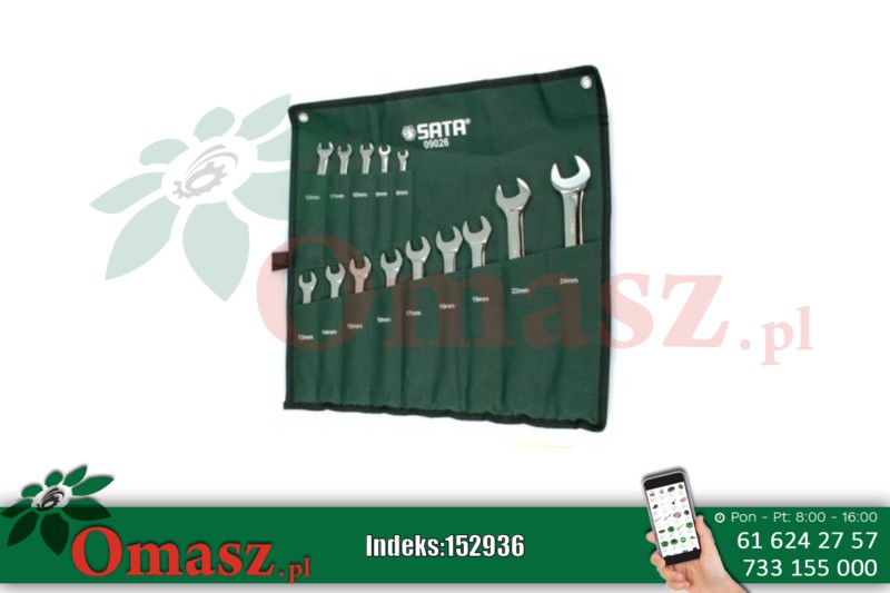 Zestaw kluczy płasko-oczkowych 14szt. Sata w saszetce GL09026