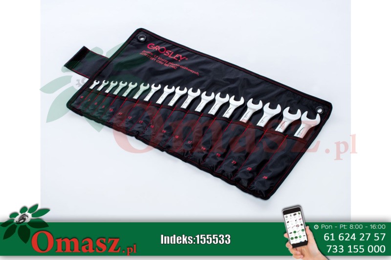 Zestaw kluczy płasko-oczkowych 17szt. Sata GR50077