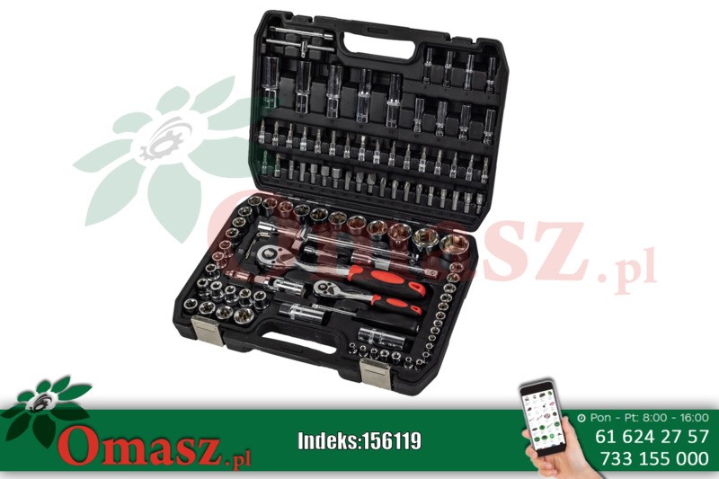 Zestaw 108 częściowy kluczy nasadowych 1/4' i 1/2' GR51016