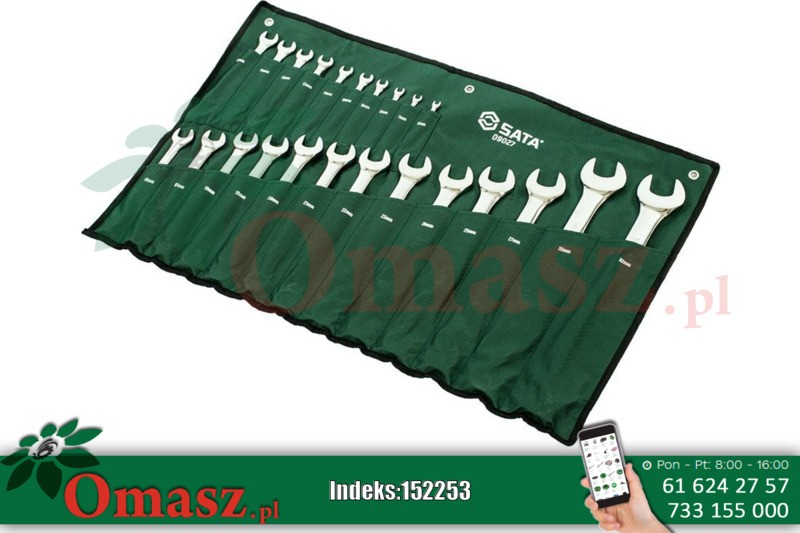 Zestaw 23 kluczy płasko-oczkowych w saszetce SATA S09027