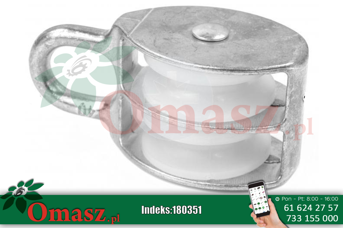 Bloczek liny 40mm 2*plast