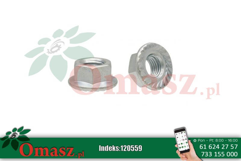 Nakrętka M10 kołnierzowa, ząbkowana 6923