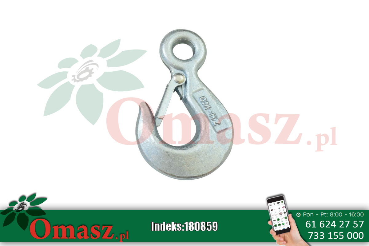 Hak oczkowy z zabezpieczenim 1000kg