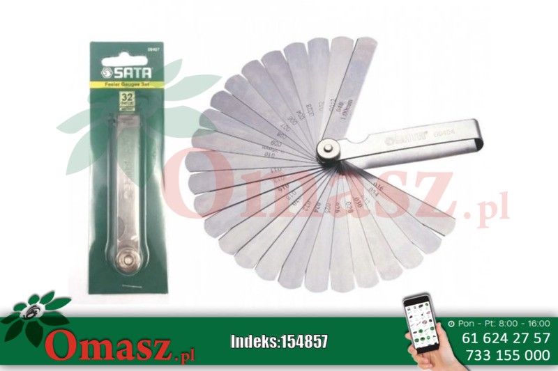 Szczelinomierz listkowy Sata 09407 32 płytki proste