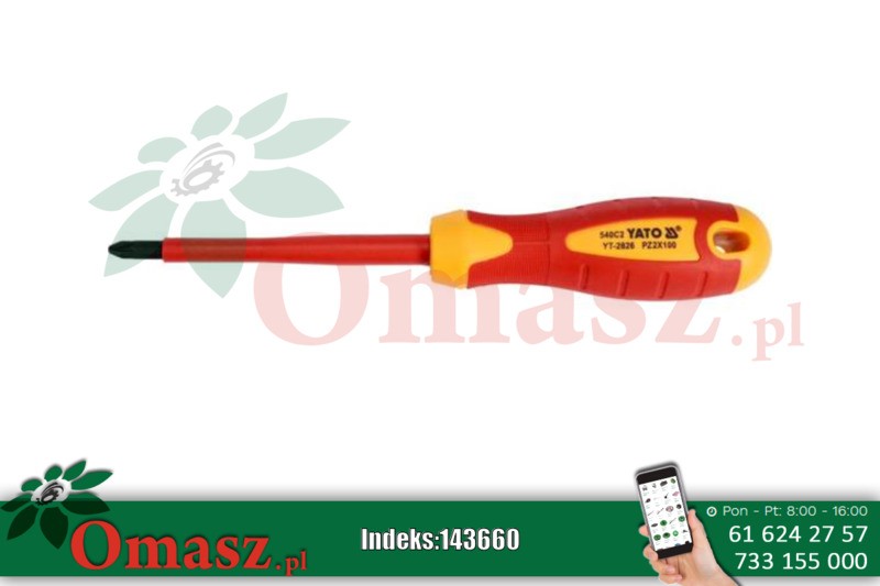 Wkrętak izolowany 1000 v pz 2x100 mm YATO YT-2826