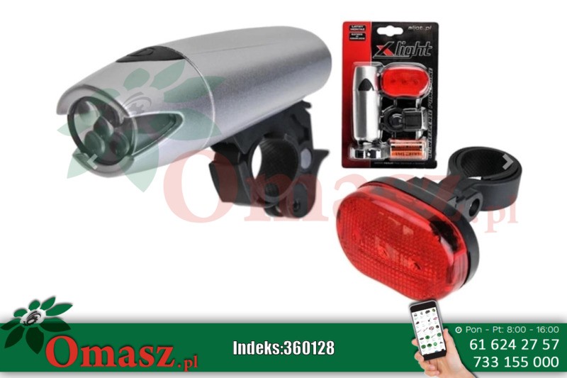 Zestaw lamp rowerowych HC-8008