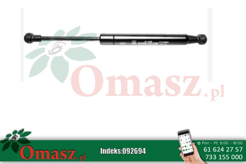 Sprężyna gazowa 31165 Krosno siła 320N długość 274mm skok 95mm