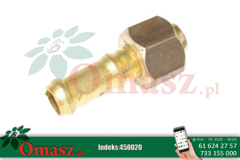 Złącze pompy proste mosiężne o średnicy 13mm, fi 12.5 4005/22-951/0