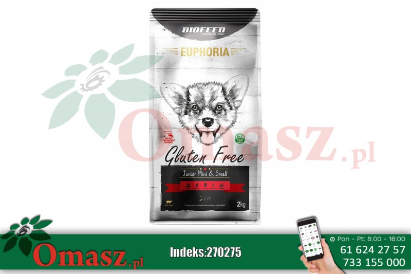 Euforia Gluten Free Junior M&S 2kg z wołowiną