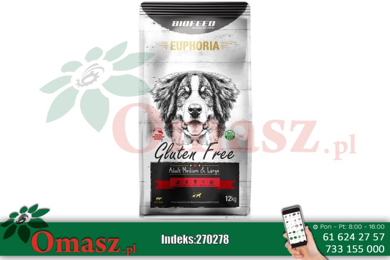 Euforia Gluten Free Adult M&S 2kg z wołowiną EGF-0824