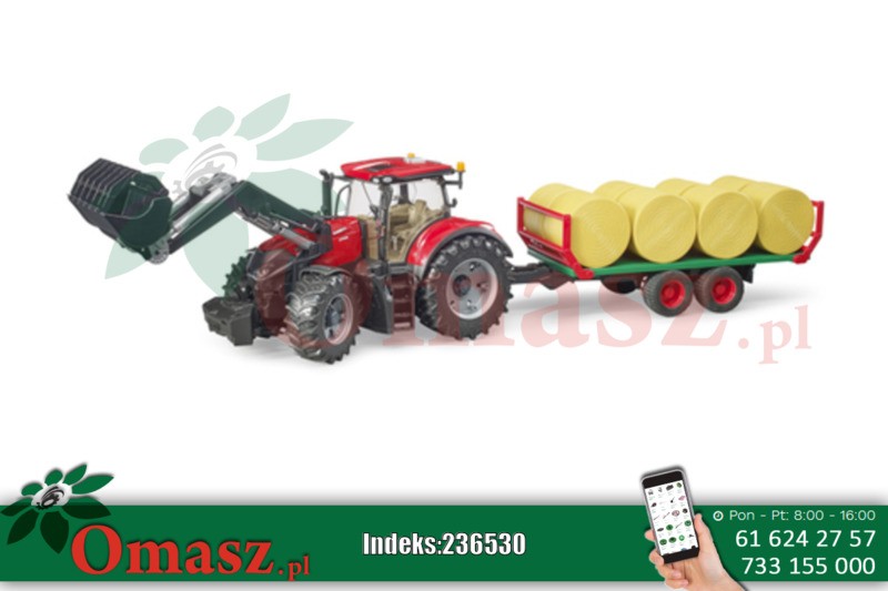 Traktor Case Optum 300CVX z ładowarką czołową i przyczepą