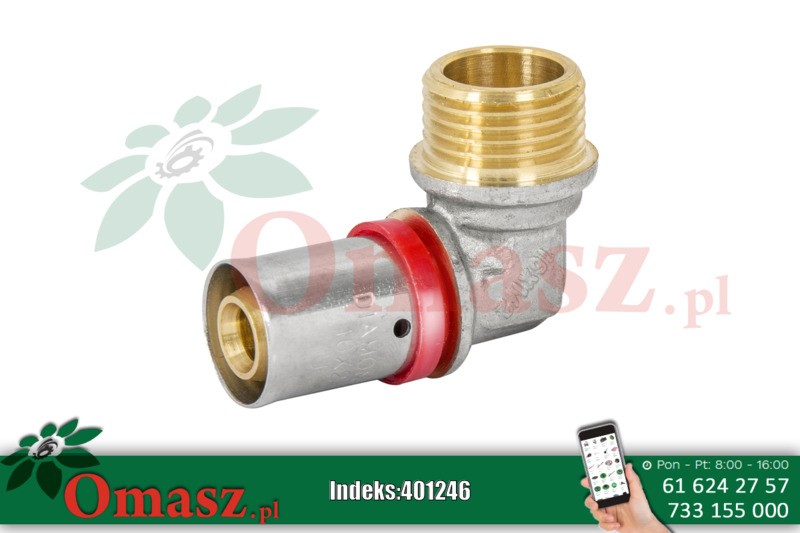 Złączka zaciskowa PEX 1/2*20 kolanko