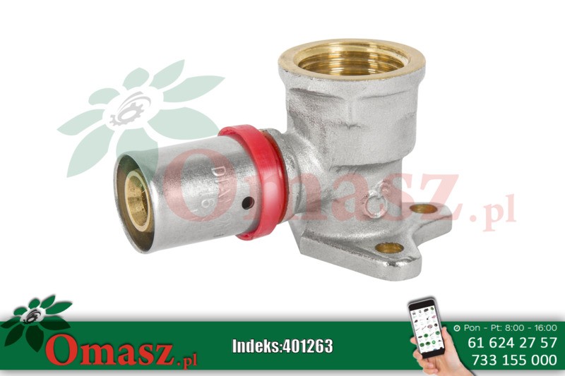 Złączka zaciskowa PEX 1/2*16 kolanko naścienne