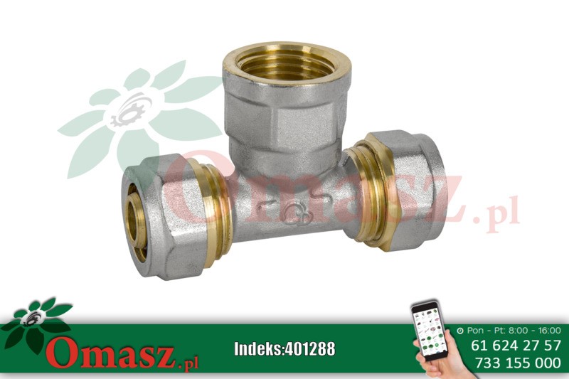 Złączka skręcana PEX 1/2*20*20 trójnik DZ