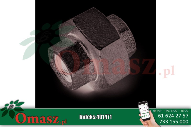 Dwuzłączka płaska 1 1/4', u1 zn, a śrubunek prosty, ocynk