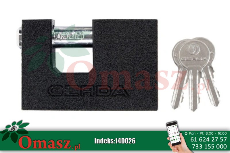 Kłódka 50mm żeliwna hartowana KZT50