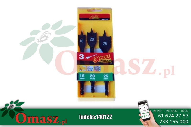 Zestaw wierteł do drewna Modeco MN-61-753 3 szt