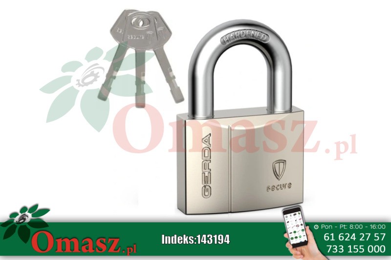 Kłódka 30mm nikiel wzmacniana Gerda GERDA-KSWSS30