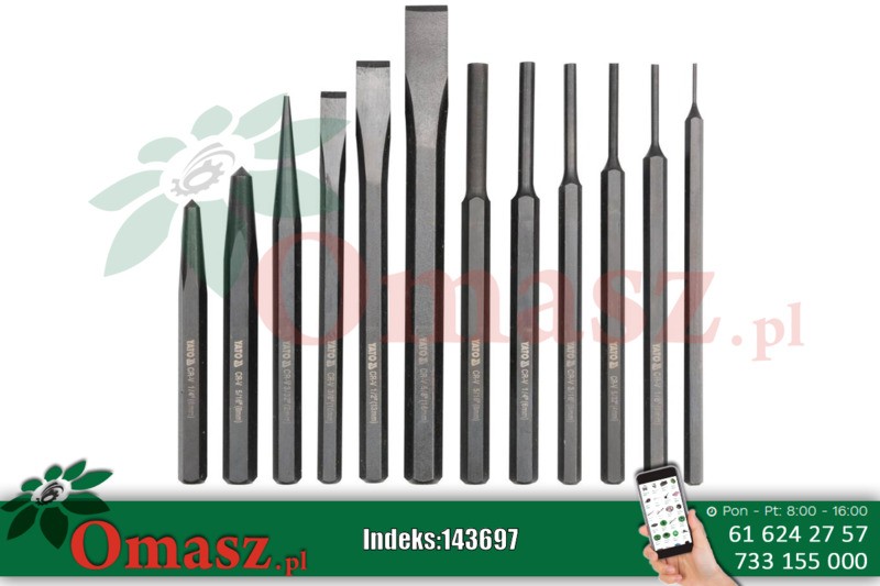 Zestaw 12 przecinaków i punktaków Yato YT-4714