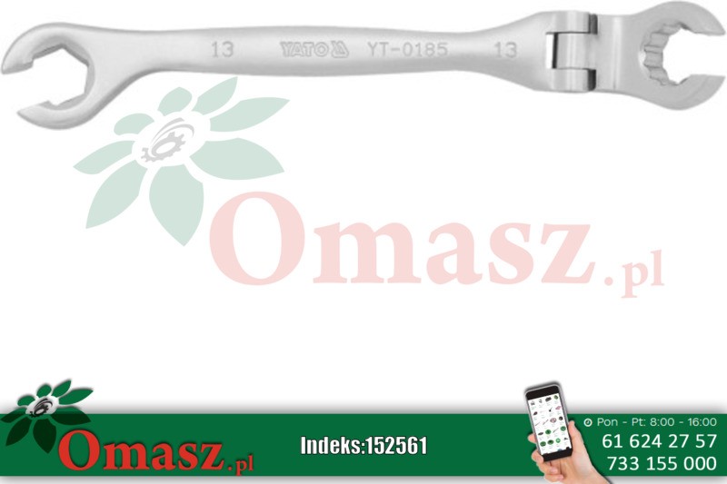 Klucz oczkowy półotwarty z przegubem 13mm Yato YT-0185