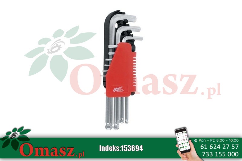 Zestaw kluczy imbusowych HEX z kulką MN-54-119 Modeco