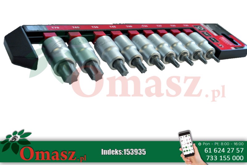 Zestaw nasadek 9 szt. Torx na szynie MN-57-154