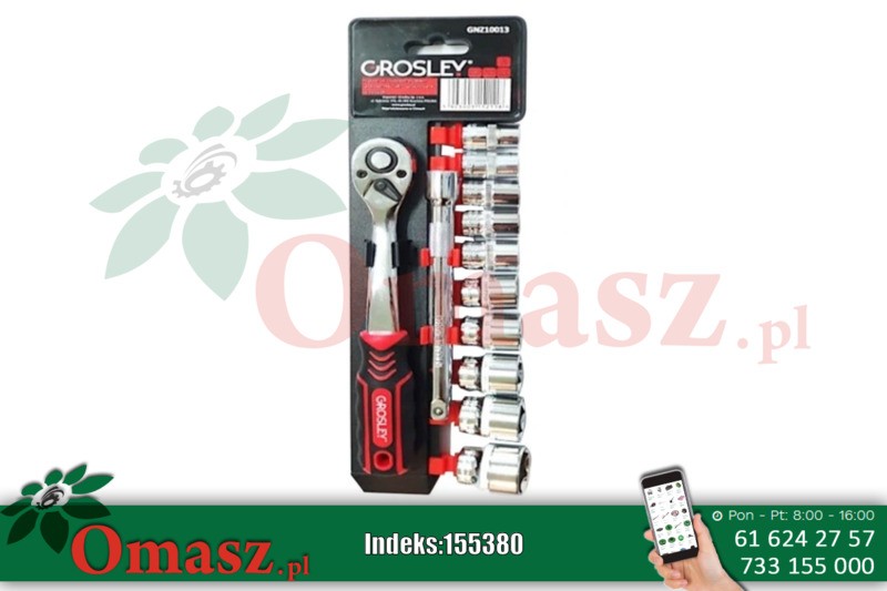 Zestaw nasadek 1/4'' z grzechotką 12szt GROSLEY GNZ10012