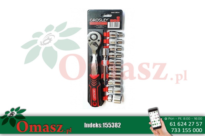 Zestaw kluczy 10-24mm 1/2' z grzechotką GROSLEY GNZ10014