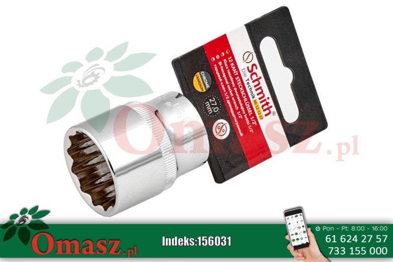Klucz nasadowy dwunastokątny krótki 1/2' 10 NS-12-12-10 SCHMITH