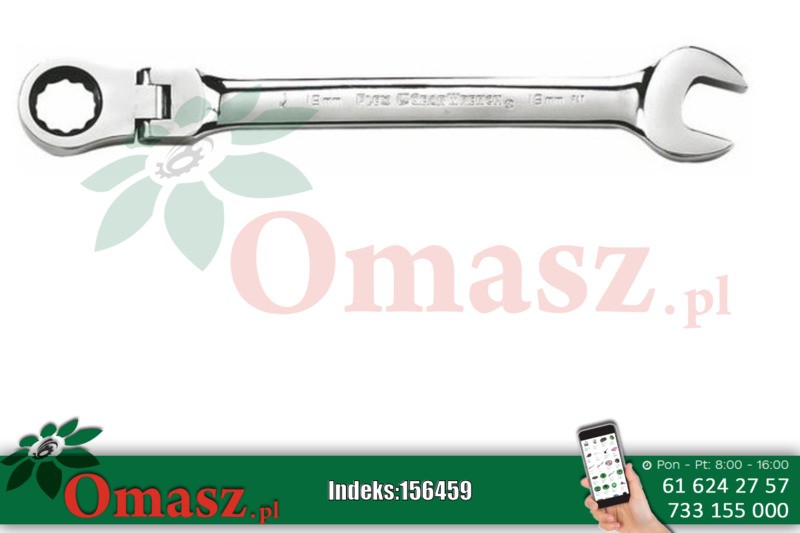 Klucz płasko-oczkowy 13mm z grzechotką, łamany Sata S46404