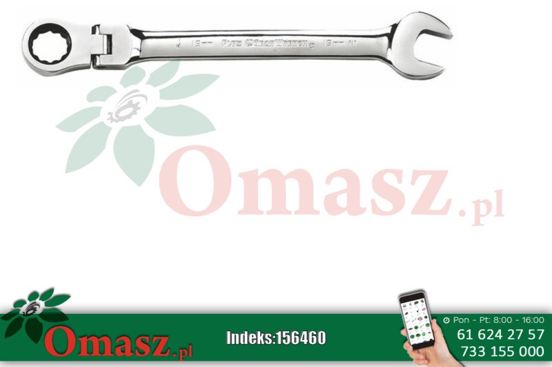 Klucz płasko-oczkowy 10mm z grzechotką Sata, łamany S46401