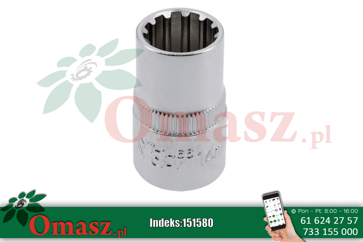 Klucz nasadowy 14mm 1/2' 12-kątny SPLINE YT-1466