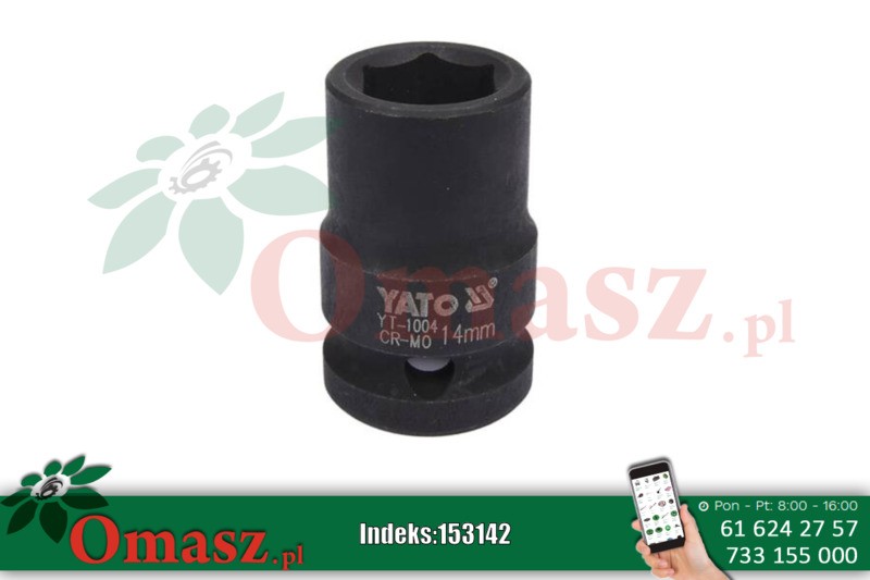 Klucz nasadowy udarowy 14mm 1/2' 6-kątny YT-1004