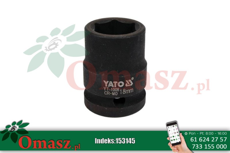 Nasadka udarowa krótka 1/2'' 18mm YATO YT-1008