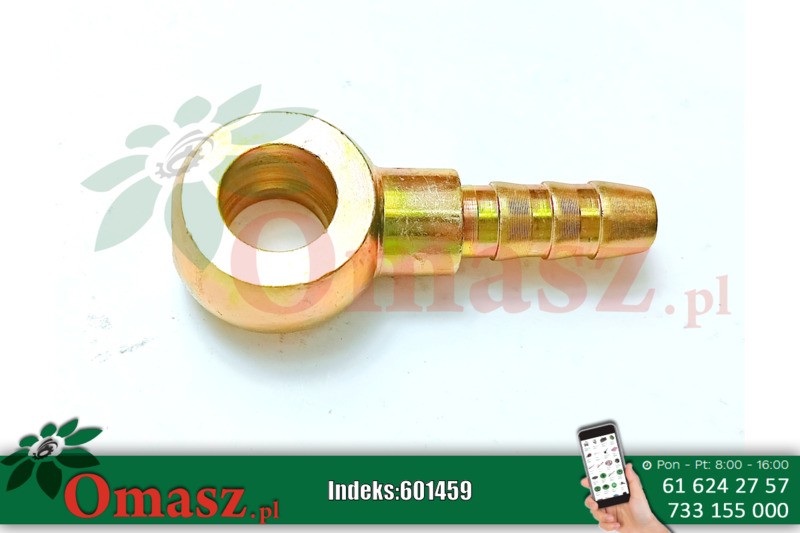 Oczko z końcówką przewodu paliwa fi 10mm, wąż 8mm Ursus C-360