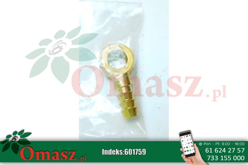 Oczko z końcówką przewodu paliwa fi 8mm, wąż 6mm Ursus C-360