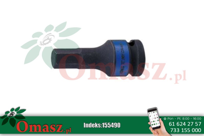 Nasadka udarowa krótka 1/2' z końcówką HEX 12mm x 60mm KING TONY 405512M